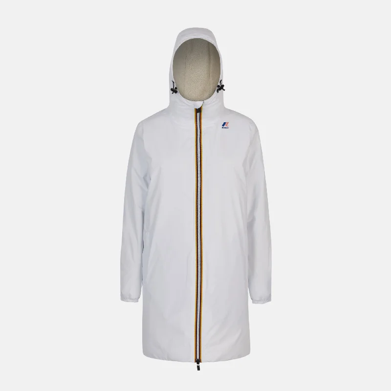Eiffel Orsetto - Unisex Sherpa Lined Waterproof Rain Jacket in White Denim Jacket Leather Jacket Suede Jacket