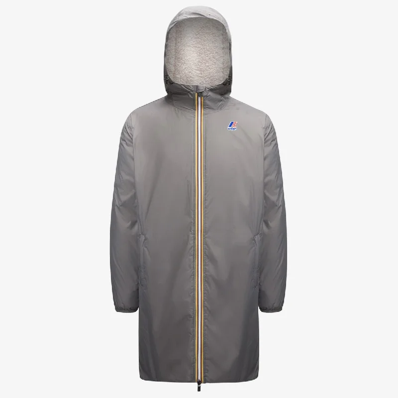 Eiffel Orsetto - Unisex Sherpa Lined Waterproof Rain Jacket in Grey Smoked Mesh Jacket Canvas Jacket Denim Jacket