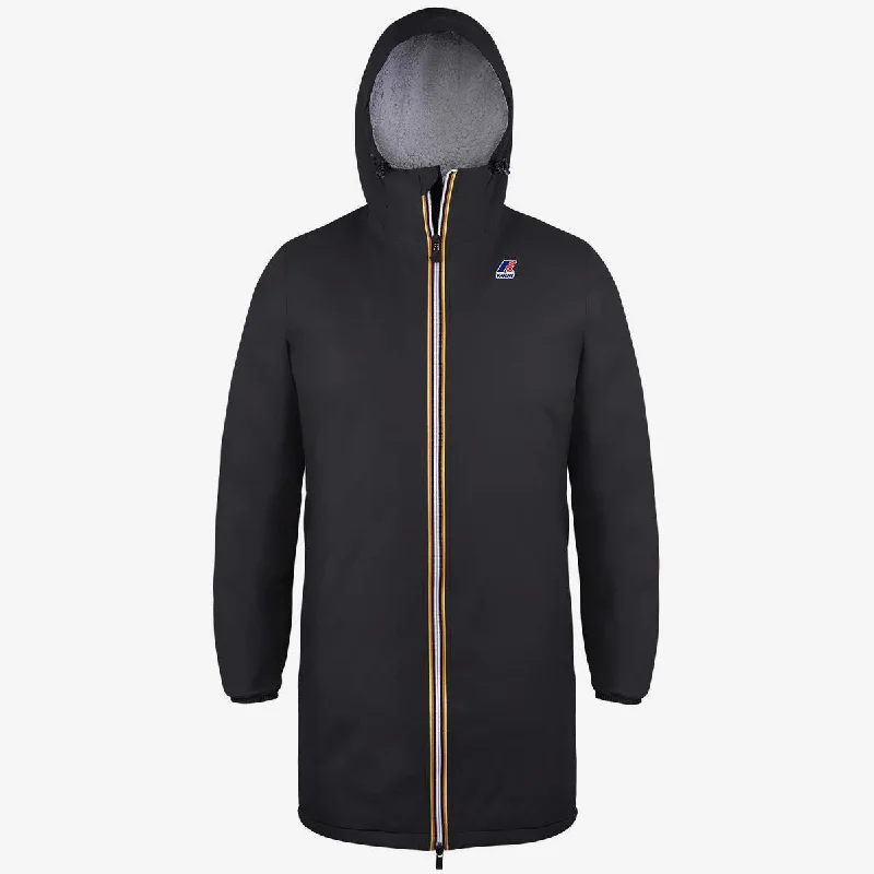 Eiffel Orsetto - Unisex Sherpa Lined Waterproof Rain Jacket in Black Zippered Jacket Buttoned Jacket Snapped Jacket
