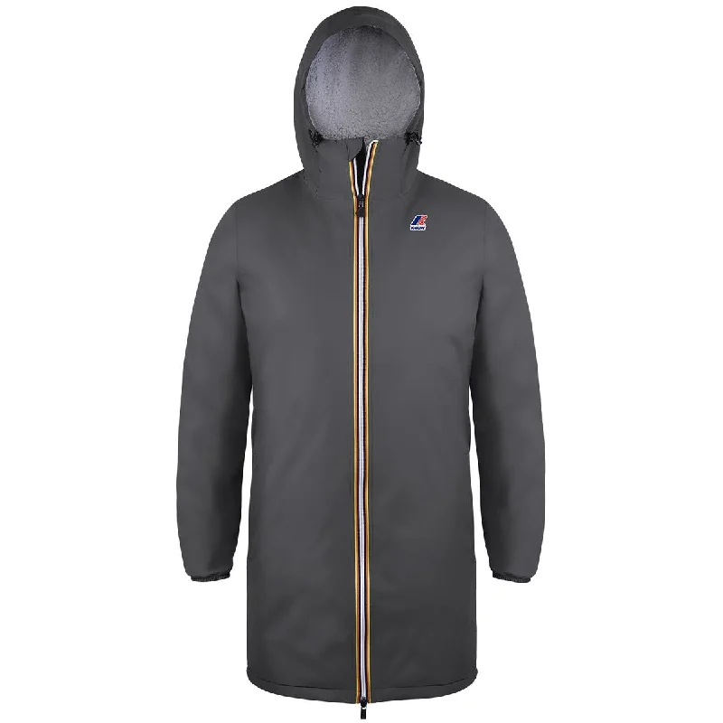Eiffel Orsetto - Unisex Sherpa Lined Waterproof Rain Jacket in Grey Smoke Elasticated Jacket Padded Jacket Insulated Jacket