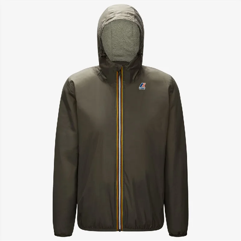 Claude Orsetto - Unisex Sherpa Lined Waterproof Full Zip Rain Jacket in Grey Smoke Cardigan Sweater Pullover