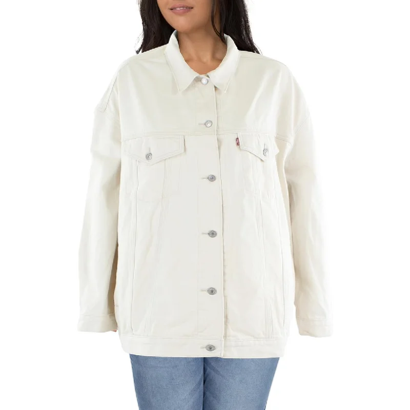 Levi Strauss & Co. Womens Plus Collar Heavy Denim Jacket Knit Jacket Woven Jacket Fleece Jacket
