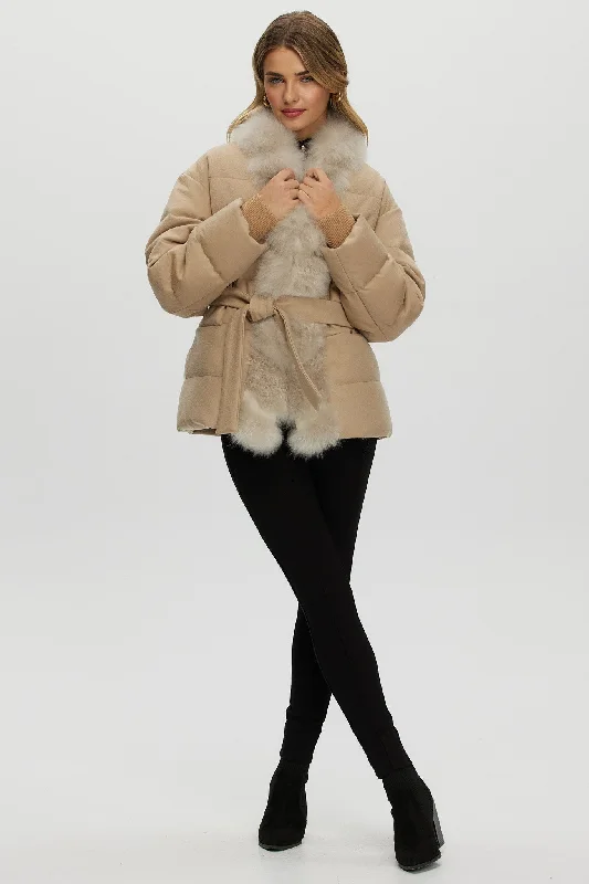 Loro Piana Cashmere Down Jacket with Select Cashmere Goat Trim Fleece Jacket Down Jacket Feather Jacket