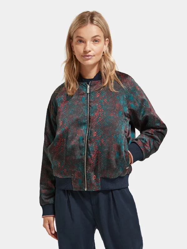 Reversible bomber jacket Cotton Fabric Linen Fabric Terry Fabric