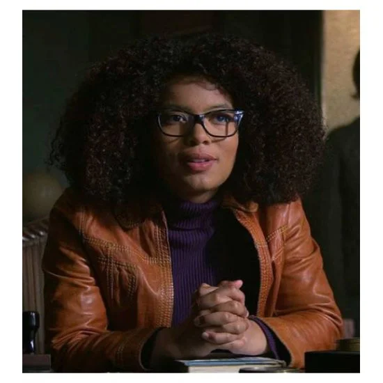 Chilling Adventures of Sabrina Jaz Sinclair Waxed Leather Jacket Striped Jacket Polka Dot Jacket Floral Jacket