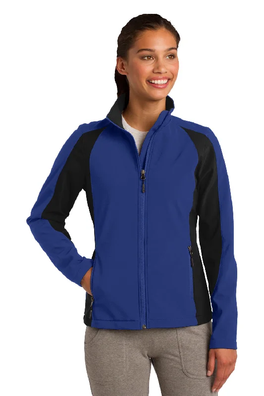 Sport-Tek Womens Water Resistant Full Zip Jacket - True Royal Blue/Black - Closeout Wool Jacket Cashmere Jacket Tweed Jacket