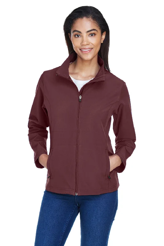 Team 365 Womens Leader Windproof & Waterproof Full Zip Jacket - Dark Maroon Rayon Fabric Velvet Fabric Corduroy Fabric