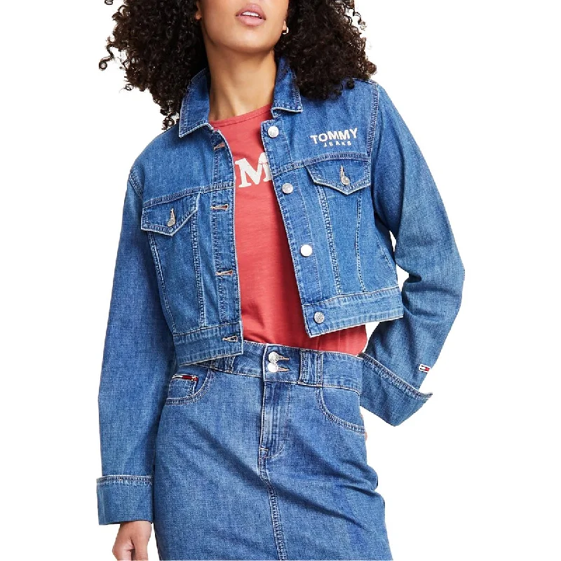 Tommy Jeans Womens Pocket Denim Denim Jacket Jersey Jacket Tulle Jacket Batik Jacket