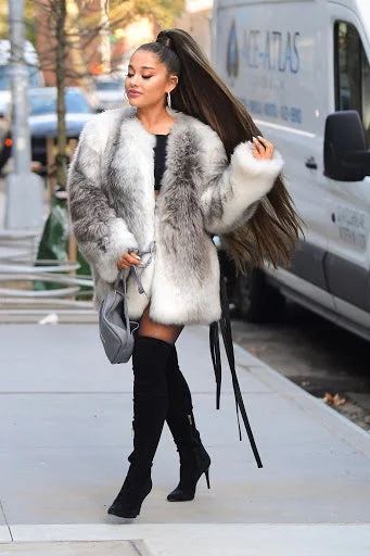 Ariana Grand Faux Fur Coats Luxe Faux Fur Coat