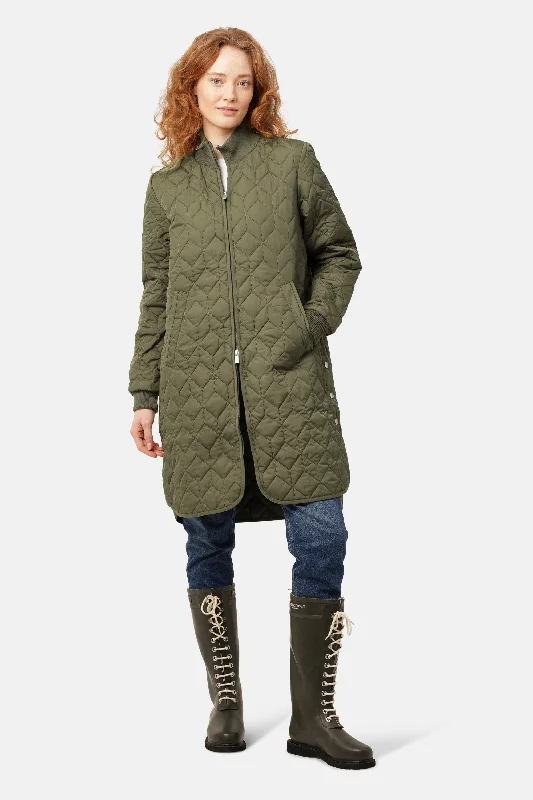 Padded Quilt Coat - Army Functional Travel Jacket