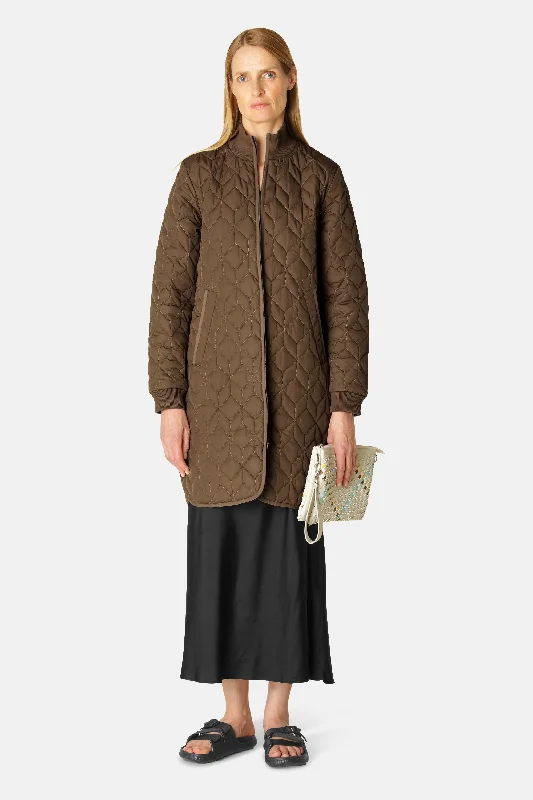 Padded Quilt Coat - Cub Brown Quilted Hybrid Jacket