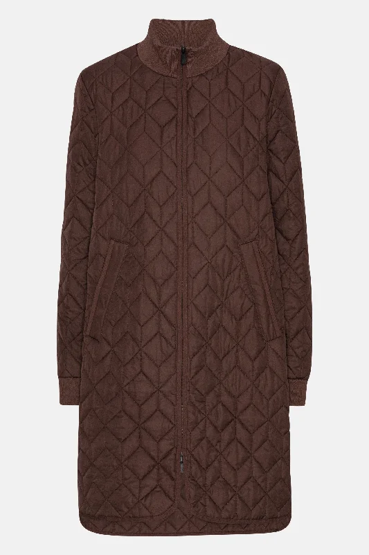 Padded Quilt Coat - Ebony Hooded Puffer Anorak