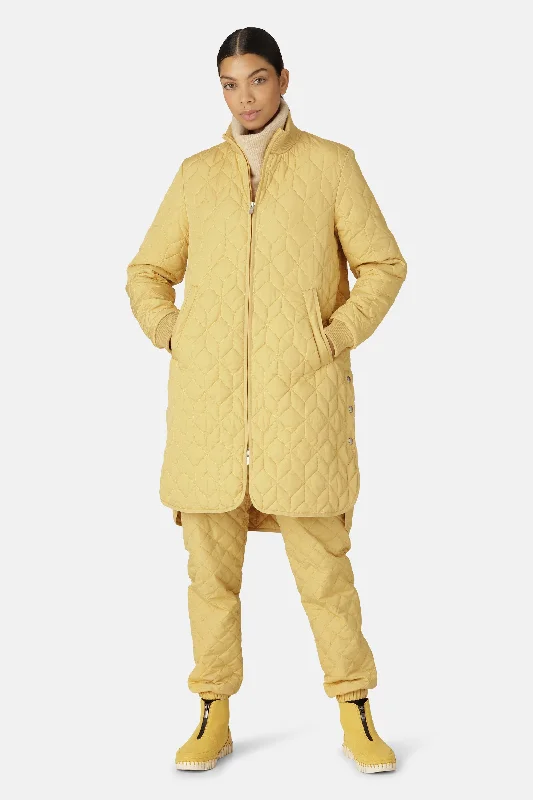 Padded Quilt Coat - Marigold Recycled Down Jacket