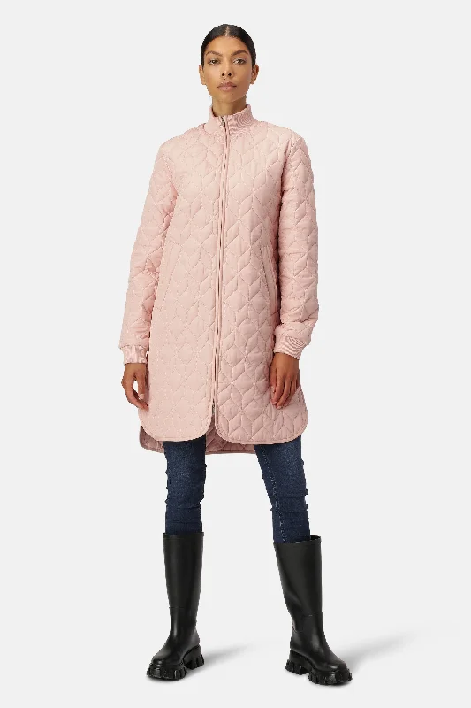 Padded Quilt Coat - Pale Pink Flowy Lightweight Kimono