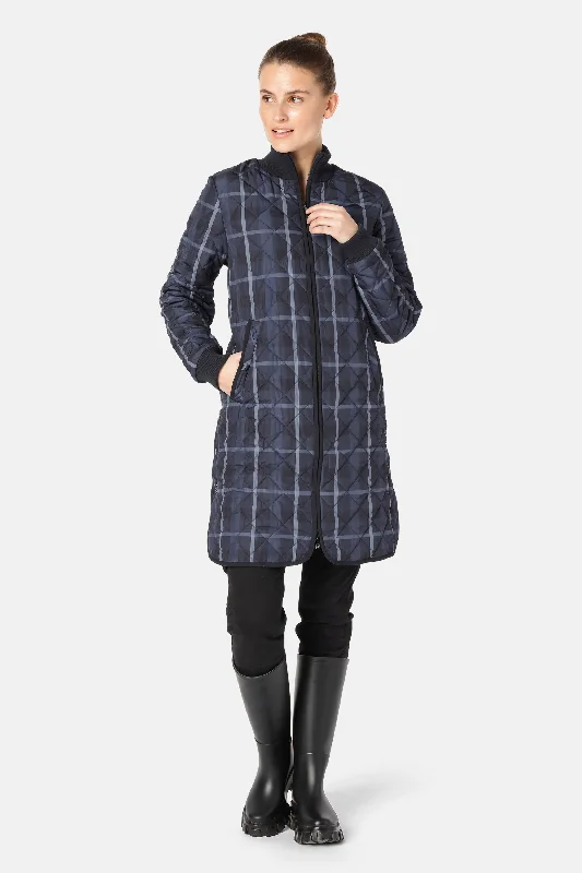 Padded Coat - True Navy Open-Knit Duster Coat