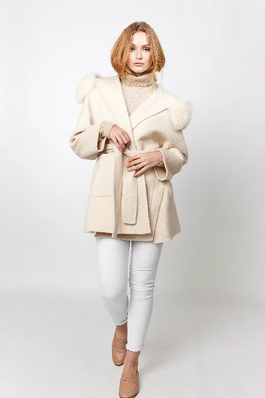Constance Cashmere Coat - Cream Casual Open-Front Coat