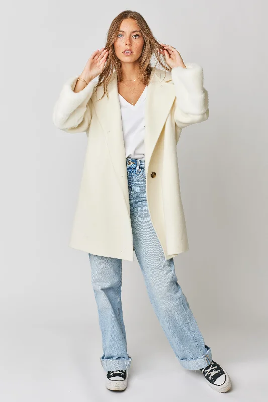 Faubourg Cashmere Coat - Ivory Velvet Evening Cape