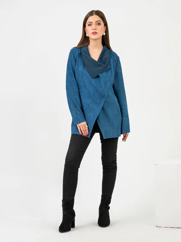 Suede Coat Belted Midi-Length Coat