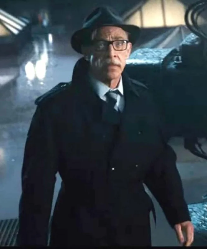 Justice League Commissioner Gordon Black Coat Vintage Suede Jacket