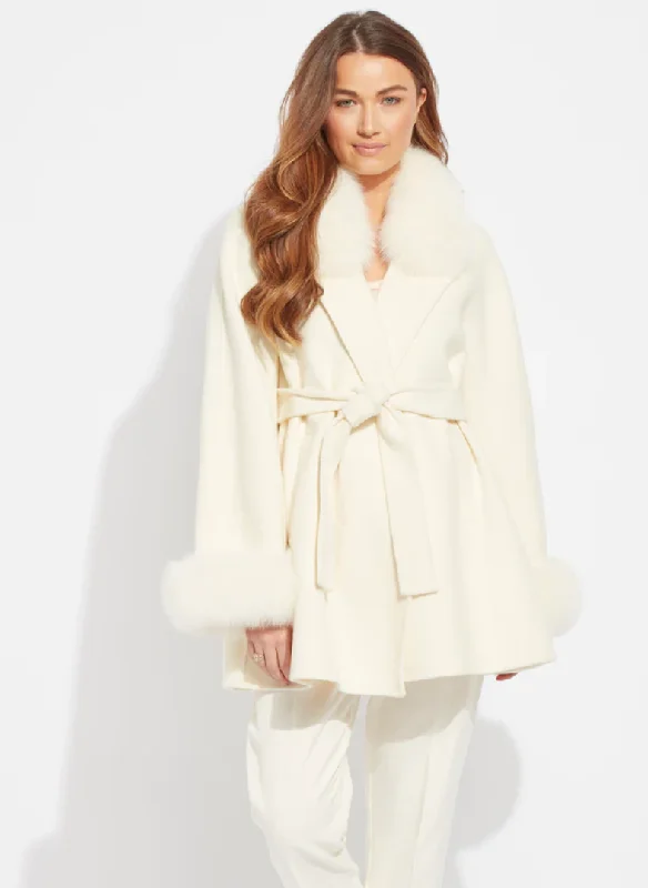 Lugano Cashmere Coat - Ivory Thick Layered Jacket