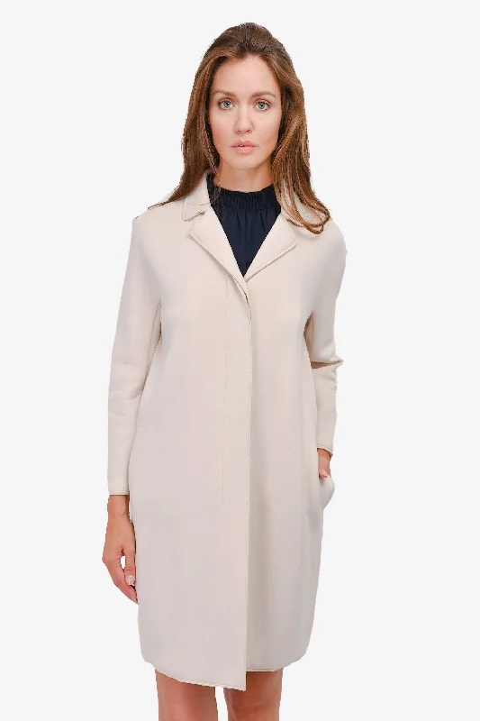 S' Max Mara Beige Button-Up Coat Est. Size S (As Is) Modern Asymmetric Coat