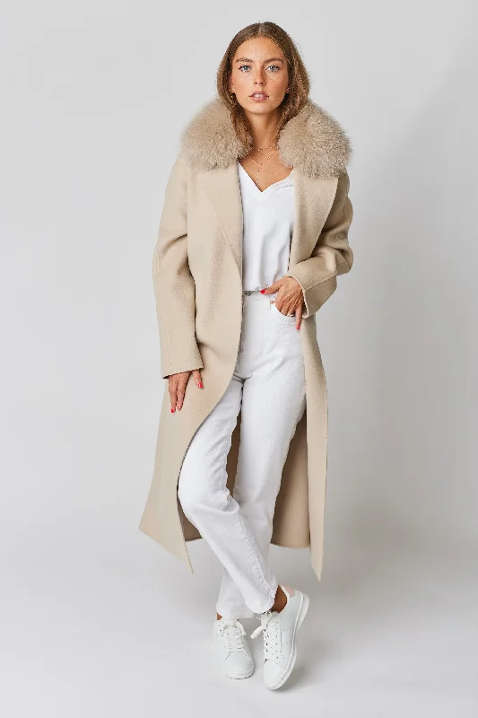 Victoire II Cashmere Coat - Beige Insulated Snow Jacket
