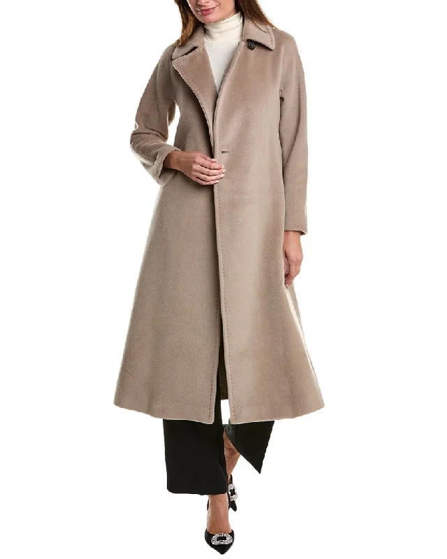Max Mara Studio Cielo Wool Coat Stretch Fit Moto Jacket