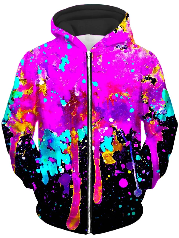 Abstract 2 Unisex Zip-Up Hoodie Hoodie with Puffed Sleeves Voluminous Trendy