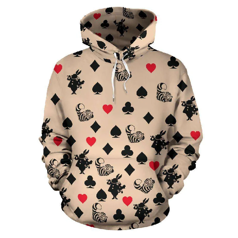 Alice In Wonderland All Over Print Hoodie Hoodie with Pastel Soft Subtle