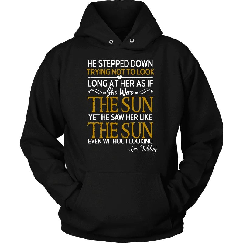 "As if she were the sun" Hoodie Hoodie with Belted Waist Structured Tailored