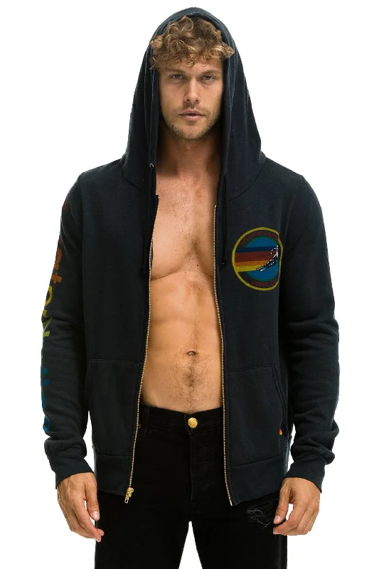 AVIATOR NATION ASPEN HOODIE - CHARCOAL Hoodie with Drawcord Adjustable Secure