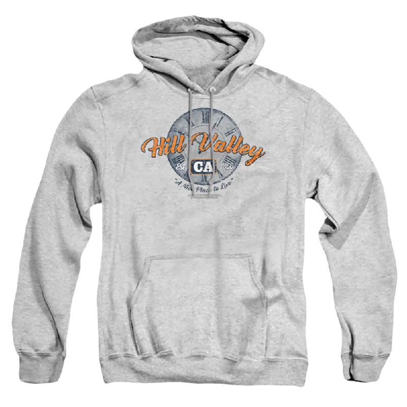Back to the Future Trilogy Hill Valley - Pullover Hoodie Sheath Sleeve Elegant