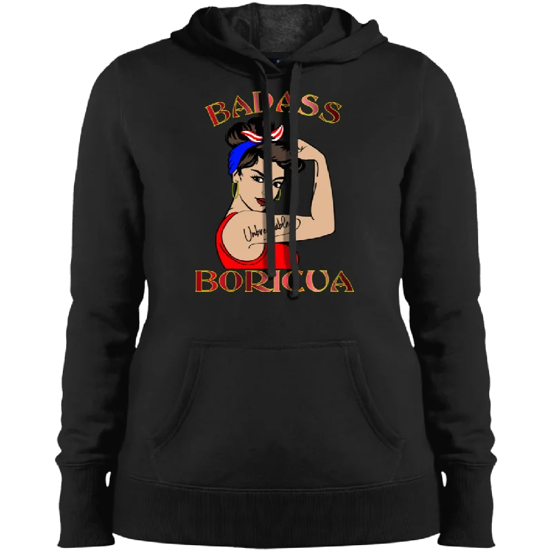 Badass Unbreakable Boricua (XS-4XL) Ladies' Pullover Hoodie Boat Neck Sweater