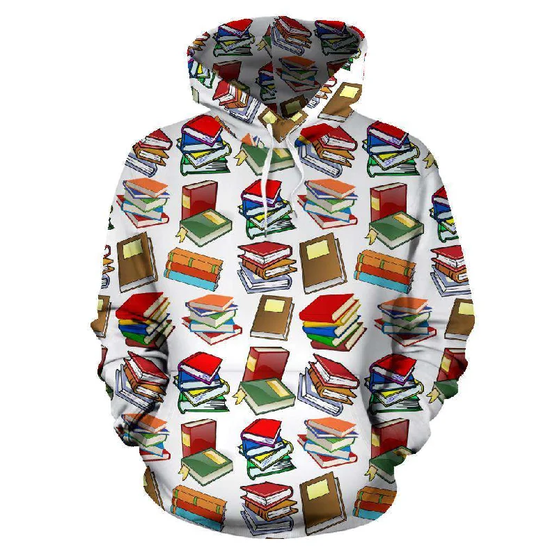Bookish All Over Print Hoodie Hoodie with Camouflage Military Edgy