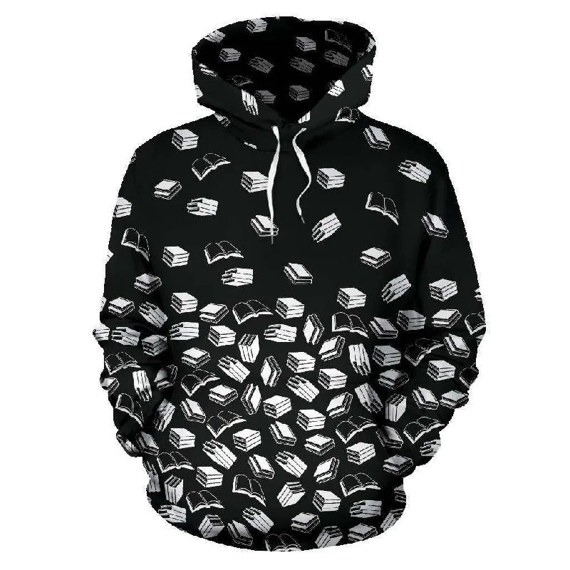 Bookish pattern All Over Print Hoodie Hoodie with Batwing Sleeves Loose Dramatic