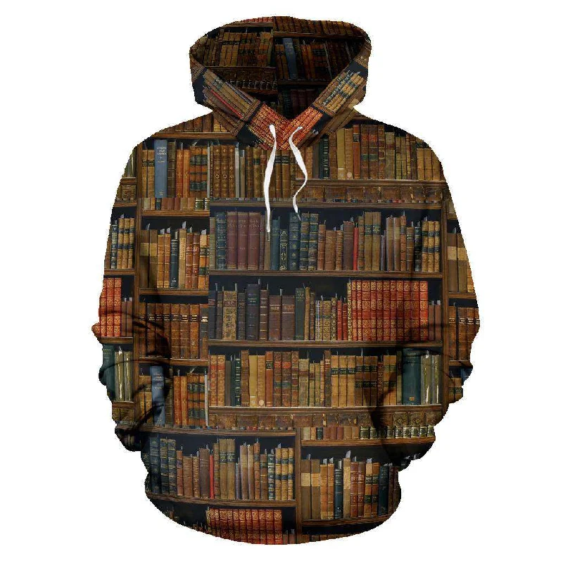 Bookshelf All Over Print Hoodie Hoodie with Mesh Breathable Sporty