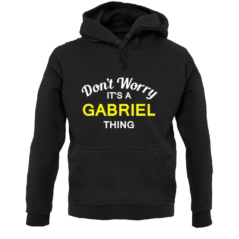 Don't Worry It's a GABRIEL Thing! Unisex Hoodie Hoodie with Hidden Zipper Minimalist Clean