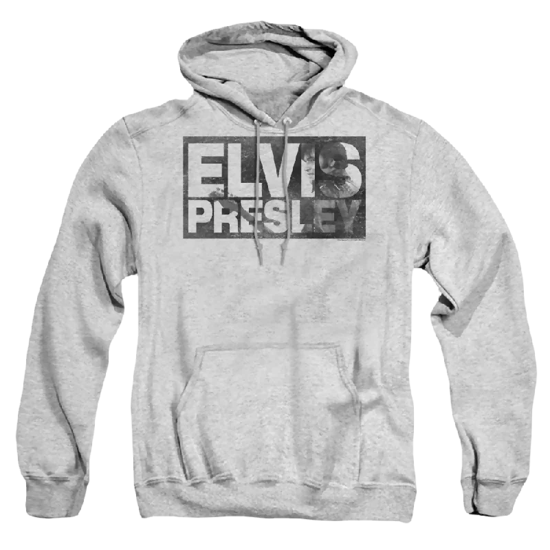 Elvis Presley Block Letters - Pullover Hoodie Surplice Neck Pullover