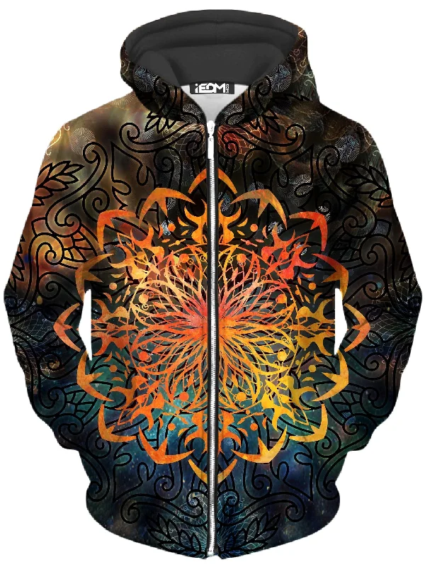 Fire Ornament Unisex Zip-Up Hoodie Hoodie Crop Top Short Trendy