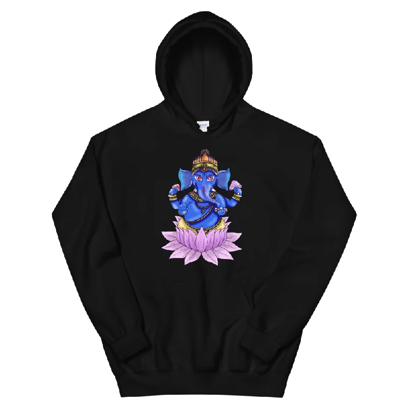 Ganesha Graphic Hoodie Hoodie with Tied Waist Feminine Flattering