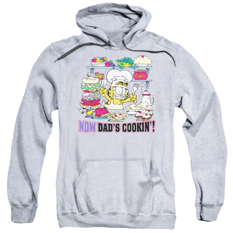 Garfield Now Dads Cooking - Pullover Hoodie Notched Neck Pullover
