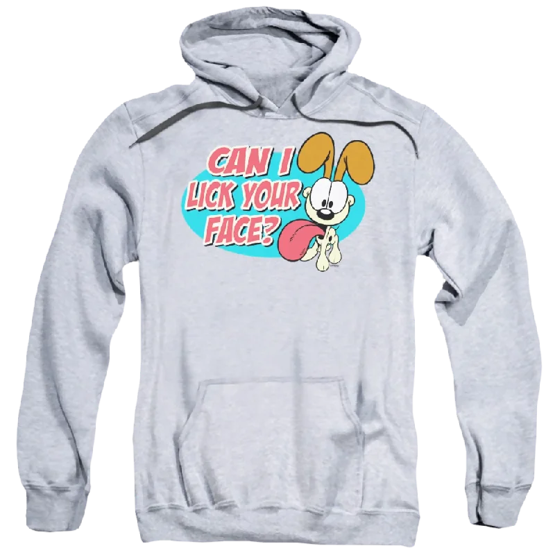 Garfield Question - Pullover Hoodie Ruffle Neck Pullover