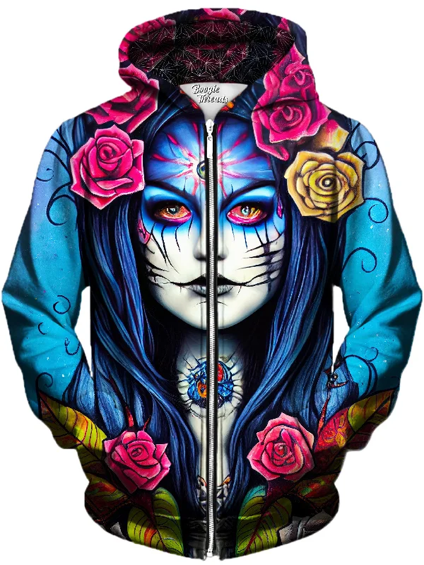 Illustrious Temper Unisex Zip-Up Hoodie Hoodie with Mock Neck Collared Structured