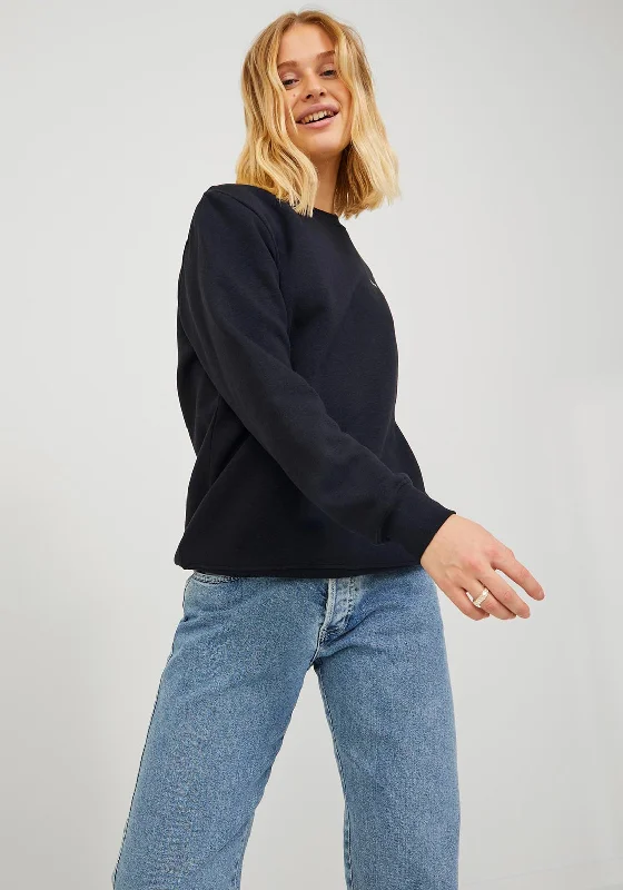 JJXX Abbie Crew Neck Sweatshirt, Black Hoodie with Logo Branding Identity