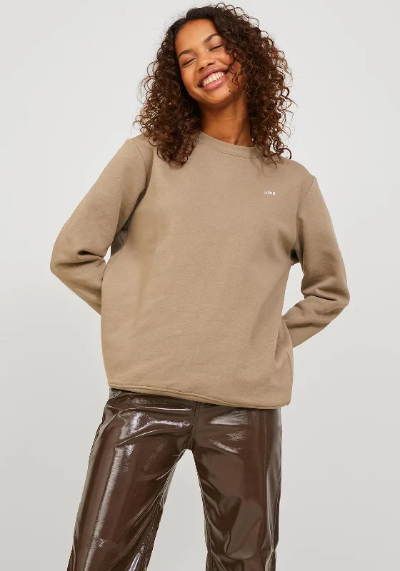 JJXX Abbie Crew Neck Sweatshirt, Brindle Hoodie Dress Longline Feminine