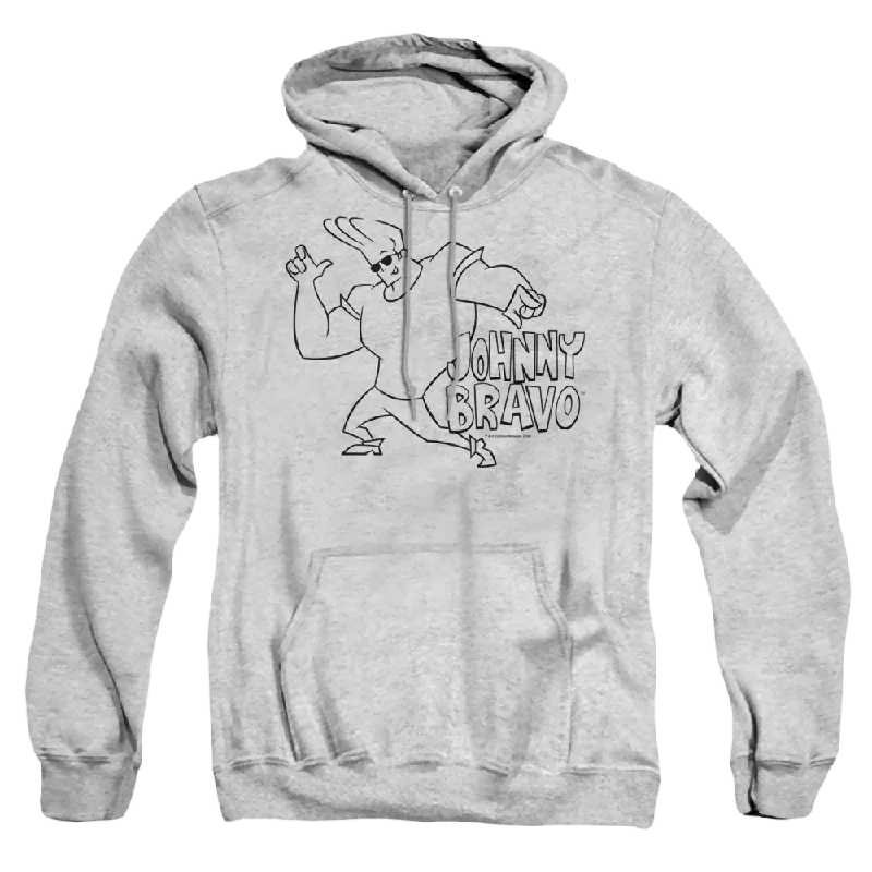 Johnny Bravo Jb Line Art - Pullover Hoodie Asymmetrical Hem Sweater