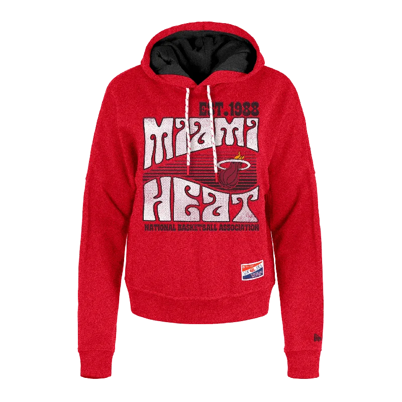 New Era Miami HEAT Groovy Women's Hoodie Hoodie with Raw Hem Edgy Unfinished