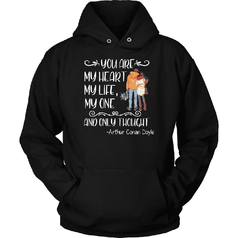 "My heart my life" Hoodie Hoodie with Hem Lace Feminine Delicate