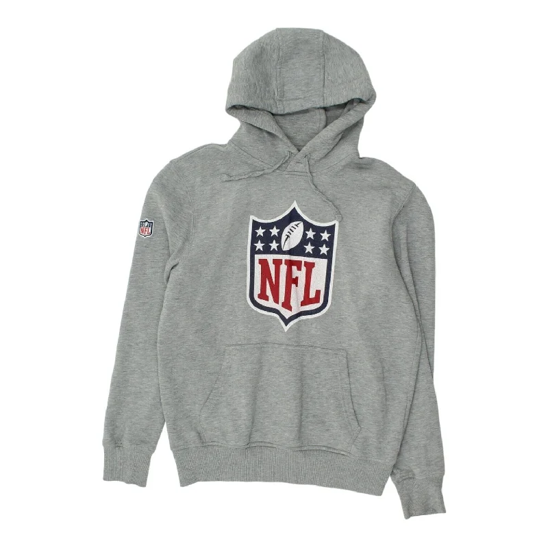 NFL Mens Grey Pullover Hoodie | Vintage American Football Sportswear Hoody VTG Oversized Cozy Pullover