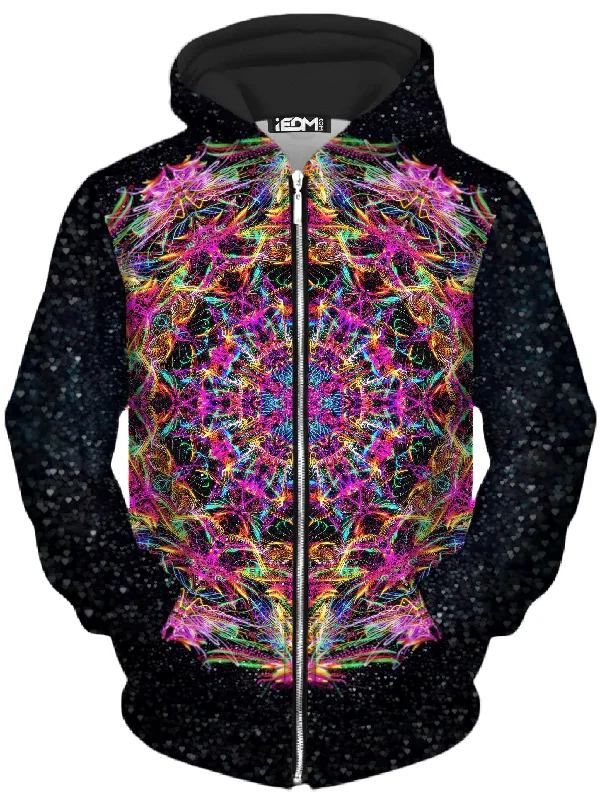 Pastel Warp Unisex Zip-Up Hoodie Hoodie with Thumb Holes Functional Cozy